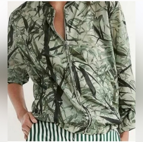 Massimo Dutti Lightweight Palm Fronds Jacket. Size Medium - Picture 1 of 15